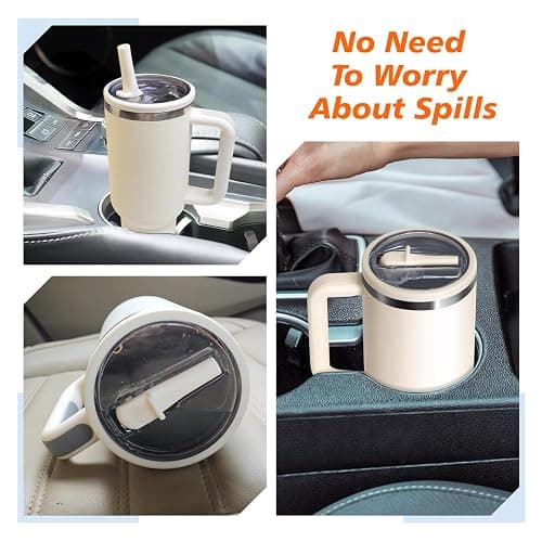 BLACKYEW 40 oz Tumbler Flip Straw Lid for Stanley Cup Accessories, 2 Pack Leak Proof Stanley Lid Replacement 40 oz for Stanley Quencher thumbnail 7