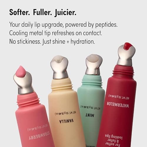 KISS NEW YORK Peptide Lip Treatment, Hydrating & Non-Sticky Plumping Balm, Shea Butter, Castor Oil & Squalane Reduces Look of Fine Lines, Softer & Fuller Lips with Cooling Metal Tip (Unscented Clear) thumbnail 3