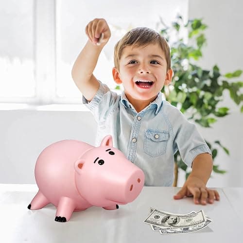 Hamm Piggy Bank Cute Pink Pig Money Box Plastic Saving Coin Box with Color Package Money Bank Great Gift Toy for Kid Children Girls Boys thumbnail 2