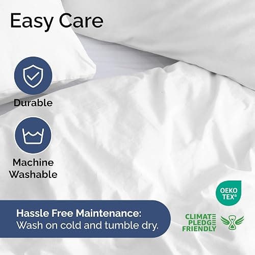 Duvet Cover Full Size Set - Extra Soft Full Size Duvet Cover 80 x 90 with 2 Pillow Shams - Hotel Luxury Quality Easy Care and Fade Free w/ Zipper Closures & Ties - Comfy Breathable Bedding Set (White) - Full - 01 - White (No Comforter) thumbnail 6