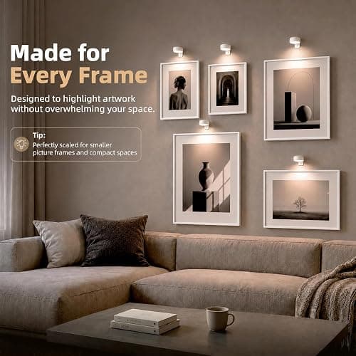 EZVALO Picture Lights for Wall, 2000mAh Rechargeable Battery Magnetic Poster Lights with 3 Color Temps & 12 RGB, Remote Dimmable Timer Painting Light, Wall Decor Light for Art Display, Frame (3 Pack) thumbnail 2