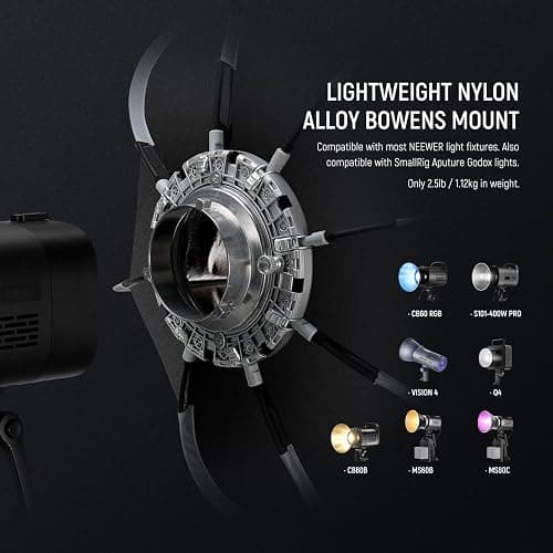 NEEWER Boîte à lumière octogonale de 90cm, support Bowens à dégagement rapide avec grille en nid d'abeille,Sac pour RGB CB60 CB60B CB200B MS60B MS60C MS150B S101-300W/400W Pro Vision 4 Q4, NS35P thumbnail 6