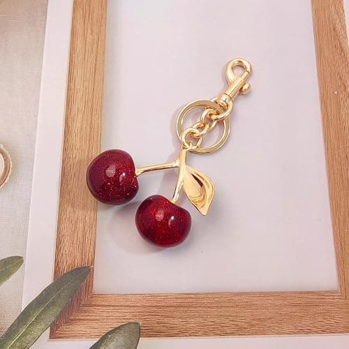 Nalefow 3PCS Vintage Pearl Bag Extender Chain Purse Strap Extenders Sweet Cherry Bag Charm Keychain Purse Handbags thumbnail 7