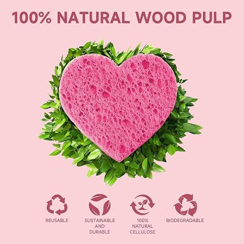 100 Count Compressed Facial Sponges 100% Natural Cellulose Eco-Friendly Makeup Sponges for Gentle Cleansing, Exfoliating & Stubborn Makeup Removal Travel for Women (pink) thumbnail 6