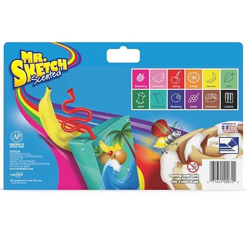 Mr. Sketch Scented Markers, Chisel Tip, Assorted Colors, 12 Count thumbnail 3