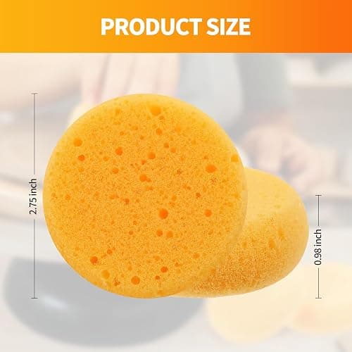12 Pcs Pottery Sponges, 2.75 inch Yellow Round Sponges for Clay Art, Painting & Crafts, Tack Cleaning Sponges for Household & Leather Care thumbnail 2