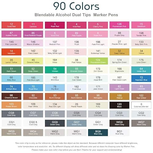 Arrtx Alcohol Markers OROS 90 Colors,Brush and Chisel Tip,Art Markers for Artists Adult Coloring Sketch Illustration, Comic thumbnail 6