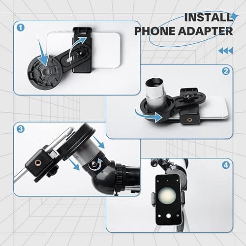 Telescope 80mm Aperture 600mm - Astronomical Portable Refracting Telescope Fully Multi-coated High Transmission Coatings AZ Mount with Tripod Phone Adapter, Wireless Control, Carrying Bag. Easy Set Up thumbnail 6