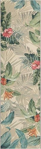 Unique Loom Outdoor Botanical Collection Area Rug - Kula (2' 7" x 10' Runner, Multi/ Gray) thumbnail 3