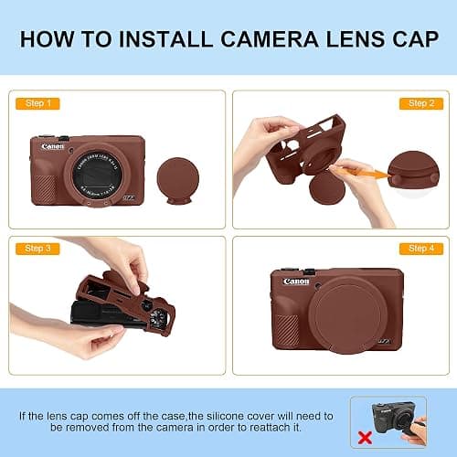 Leayjeen Silicone Protective Case Compatible with Canon G7X Mark III Digital Camera with Detachable Lens Cover and Silicone Soft Shell Design (Coffee Brown) thumbnail 3