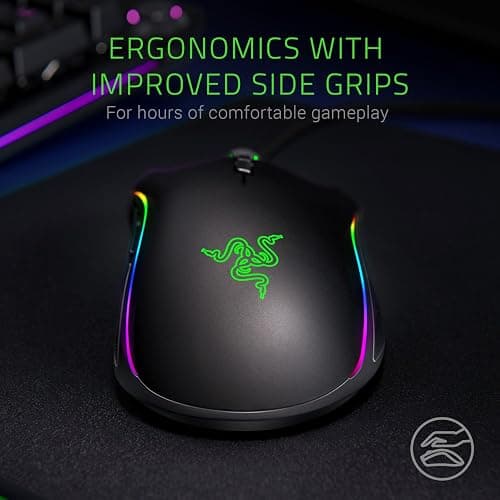 Razer Mamba Elite Wired Gaming Mouse: 16,000 DPI Optical Sensor - Chroma RGB Lighting - 9 Programmable Buttons - Mechanical Switches thumbnail 6