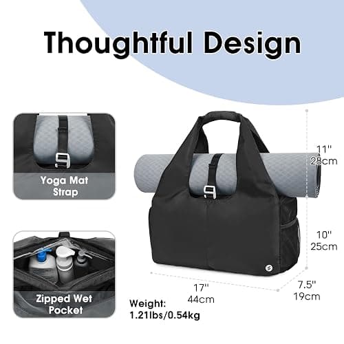 sportsnew Yoga Gym Bags for Women with Shoes Compartment & Wet Dry Storage Pockets & Adjustable Yoga Mat Holder, Patent Pending thumbnail 2