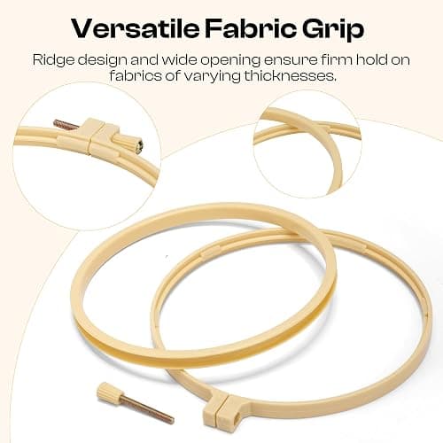 Caydo 6 Pieces Embroidery Hoops 3 Inch to 10 Inch Cross Stitch Hoop Small Embroidery Hoop with 16 Pieces Needles for Embroidery, Punch Needle, Craft Sewing and Ornaments thumbnail 3