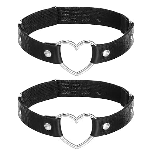2 Pcs Adjustable Heart Leg Garter Belt Elastic Thigh Garters Heart O Ring Leg Thigh Elastic Garter Belt for Women - Image 1