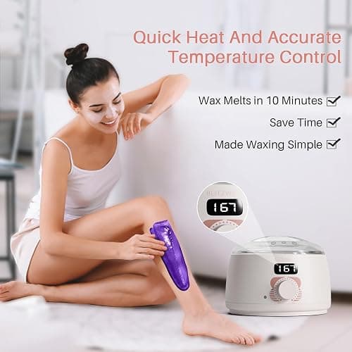 BLITZWAX Waxing Kit for Women, Brazilian Bikini Wax Warmer 6 Pack Home Use | 6 Bean Packs, Quick Heating Pot, Face Legs Body Underarms, Beginner Friendly, At Home Salon Smooth Routine, Easy Melt, Pro thumbnail 2
