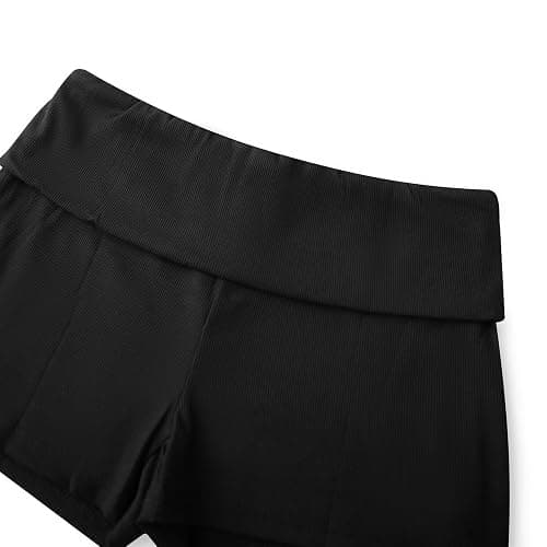 LYSINK Womens Fold Over Polka Dot Shorts Y2k Elastic Waist Low Rise Skinny Mini Micro Shorts Going Out Bottom thumbnail 4