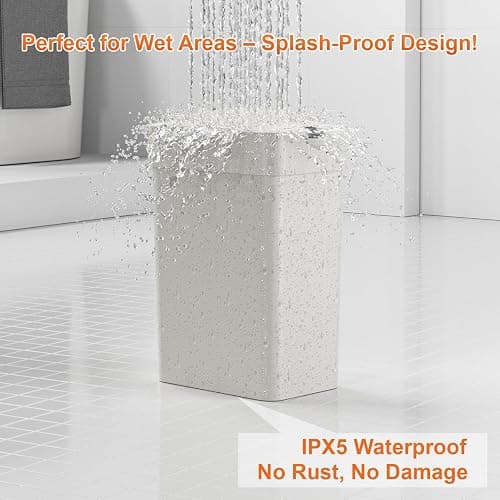 LYNLOO 9L/2.4Gal Touchless Bathroom Trash Can, 0.2s Motion Sensor Auto-Close, IPX5 Waterproof Slim Design for Kitchen/Office, Silent & Space-Saving thumbnail 5