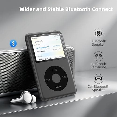 Innioasis Y2 Mp3 Player with Bluetooth, Lossless DSD DAC FLAC Support, Portable 8GB Classic Dedicated Audio Music Player with Playlists, Supports up to 2TB Black thumbnail 7