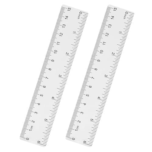Unjoo Clear Plastic Ruler 6 Inch Straight Rulers, for School, Office, 2pcs | Shatterproof Rulers, with Inches and Centimeters, Easy-to-Read Markings, Plastic Drafting Measuring Ruler - Image 1