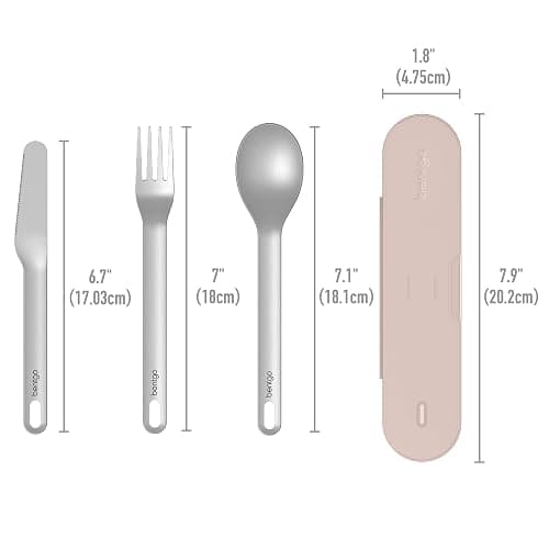 Bentgo Stainless Travel Utensil Set - Reusable 3-Piece Silverware Set with Carrying Case, High-Grade Premium Steel, BPA-Free Case, Eco-Friendly - Ideal for Travel, Camping, and Office Use (Rose) thumbnail 3