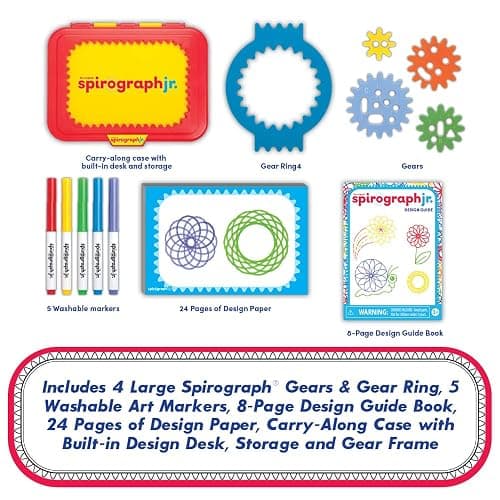 Spirograph Jr. — Jumbo Sized Gears Classic Retro Toy For Spiral Drawing Art Design Toy Kit for Smaller Hands — For Kids Ages 3 and Up thumbnail 7