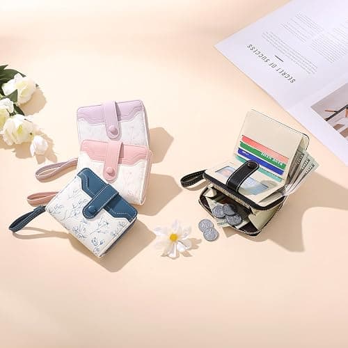 GAEKEAO Small Wallet for Women Leather RFID Blocking Bifold Zipper Pocket Credit Card Holder Purse Wallets with ID Window thumbnail 2