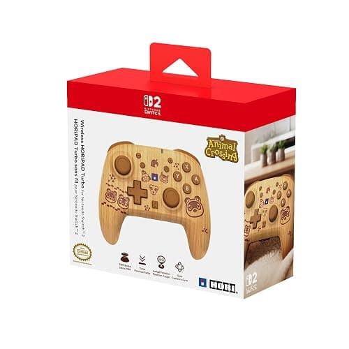 HORI Wireless HORIPAD Turbo (Animal Crossing Wood Brown) for Nintendo Switch 2 – Rechargeable Controller - Officially Licensed by Nintendo thumbnail 2