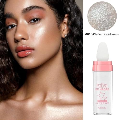 URQT 4 Color Polvo De Hadas Fairy Dust Highlight Patting - Full Body Contouring and Clavicle Pearlescent Patting Powder for Face and Eye, Christmas Sparkling Body Glitter (4 Pack) thumbnail 6
