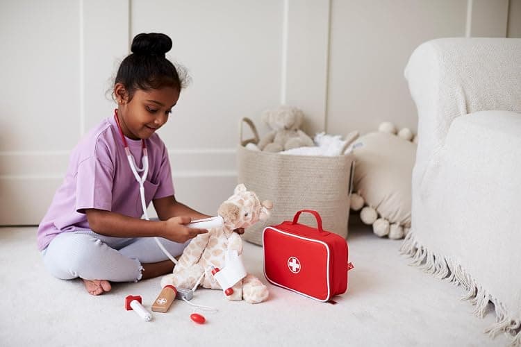 Hape Wooden Doctor on Call Role Play with a Carrying Case| Pretend Doctor Kit for Toddlers Age 3 Years and Up thumbnail 2