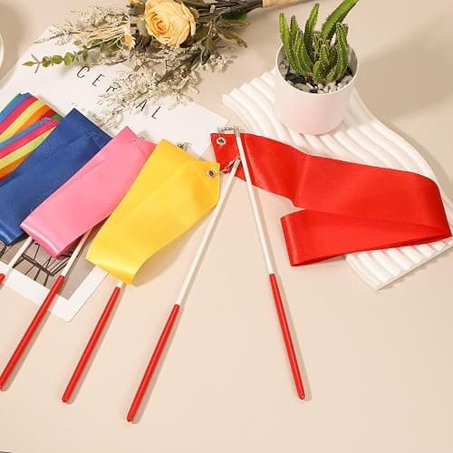 sourcing map Dance Ribbons, Rhythmic Gymnastics Ribbon Streamers Dancer Wand Twirling Dancing Ribbons for Artistic Dancing Gymnastics Training thumbnail 4