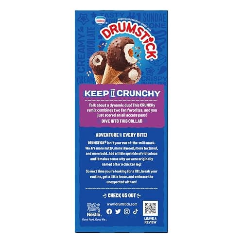 Drumstick Dipped Variety Pack, Vanilla Fudge, Vanilla Caramel, Vanilla Sundae Cone, 8 Count (Frozen) thumbnail 5