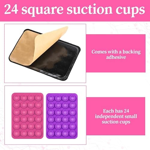 Qianeffort Phone Suction Pad - 6 PCS Multipurpose Suction Phone Holder for Shower, Car, Mirror & Selfies thumbnail 3