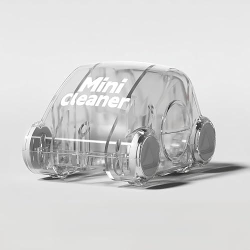Desktop-Mini-Reiniger und Staubfeger, durchsichtiges Auto, transparente Schale, Tischstaubreinigung, Trolley, Tastatur, Konfetti-Bleistift, Radiergummi, Staubkehrer, kompakt verarbeitet, mit kleinem thumbnail 7