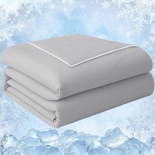PENGZHU TECHNOLOGY Cooling Blanket Comforter Queen Size, Cooling Blankets for Hot Sleepers and Night Sweats, The Cold Blanket for Queen Size Bed, White Summer Blanket Breathable Soft. - Image 1