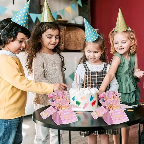Pink Funny Pop-Up Birthday Card Sweet 3D Gift Box Unique Handmade Foldable Celebration Card for Adults Kids Daughter Son Mom Dad Friends thumbnail 5