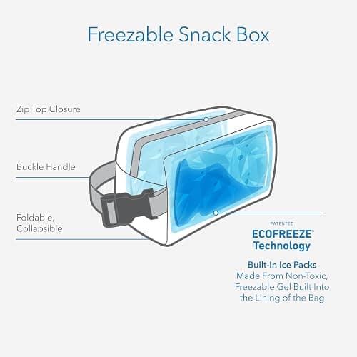 PackIt Freezable Snack Box, Rainbow Sky | Built-in ice packs, EcoFreeze+ Technology, Mini cooler, Office snacks, Small lunches, Buckle handle, Collapsible, Reusable thumbnail 5