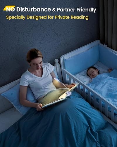 Glocusent Willow Book Light for Reading in Bed, 10LED Bright Reading Light, 3 Colors & 3 Brightness, Rechargeable ,Lasts for 80hr, Lightweight Clip on Book Light, Perfect for Book Lovers thumbnail 6