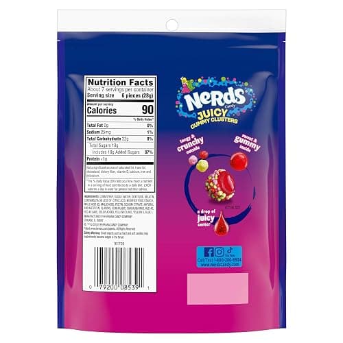 NERDS Juicy Gummy Clusters, Strawberry Punch, Juicy and Gummy Candy, 1 Stand Up Bag, for Snacking and Sharing, 7.15 oz thumbnail 2