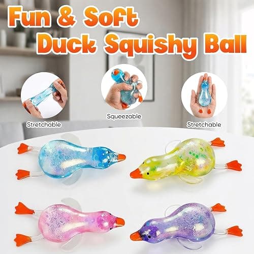 Cute Duck Squishy Sugar Stress Ball,Soft Duck Stress Relief Slow Rise Relaxing Sensory Fidget Toy for Anxiety Relief, Suitable for Adult use in Offices and Homes(Purple) thumbnail 4