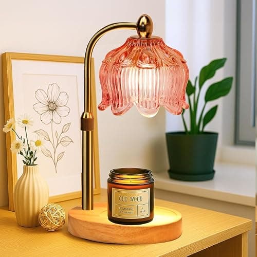 paryou Chauffe-bougie électrique avec minuteur - Hauteur réglable - Intensité variable - Avec 2 ampoules - Pour la décoration de la maison et du bureau - Image 1