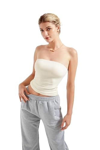 SUUKSESS Women Sexy Tube Top Summer Y2K Going Out Double Lined Basic Tank Top thumbnail 6