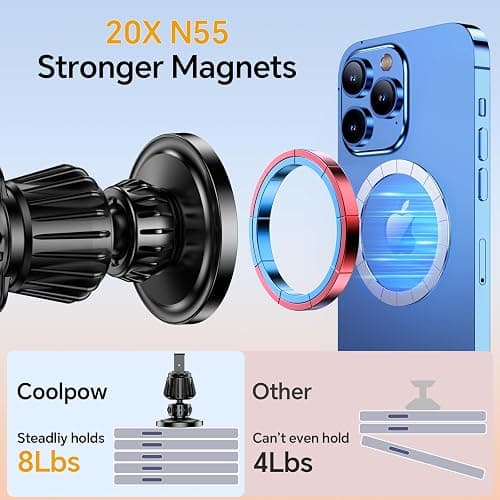for iPhone MagSafe Car Mount Dashboard【Stronger Magnets】 Magnetic Phone Holder for Car Dash【Hands Free 】 Magsafe car Holder for Car Fit iPhone 15 14 13 12 Pro Max Plus Mini Mag Safe Case &Cell Phone thumbnail 4