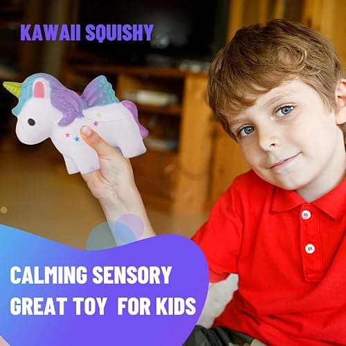 Anboor 5.3" Squishies Unicorn Colored Star Slow Rising Kawaii Scented Squishies Animal Decompression Squeeze Stress Relief Hop Props, Decorative Props Large Collection Toy for Kids 1 Pcs Color Random thumbnail 5