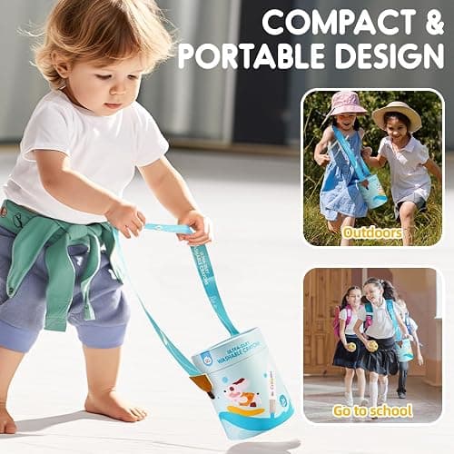 Jar Melo Jumbo Washable Crayons for Toddlers, 24 Colors Ultra-Silky Washable Crayons with 108 Free PDF Coloring Pages, Unbreakable and Easy to Hold, Safe Art Supplies for Kids Ages 1-2 2-4 4-8 thumbnail 6