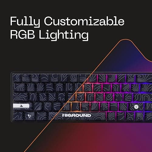 Higround Trailhead 65% Mechanical USB Wired Gaming Keyboard, TTC Linear Custom Switches, Programable RGB, Hot-Swappable, Deep Thock Creamy Sounding PC Keyboard, Pre-lubed (BLACKICE) - BLACKICE thumbnail 5