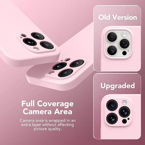 SuydanBox Magnetic for iPhone 15 Pro Max Case, Compatible with MagSafe, [Full Camera Protection][Screen Protector] Silicone Shockproof Protective Phone Case for iPhone 15 Pro Max 6.7", Chalk Pink thumbnail 5