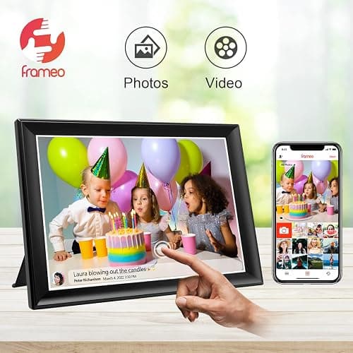 64GB FRAMEO 10.5 Inch Smart WiFi Digital Photo Frame 1920x1280 FHD IPS LCD Touch Screen, Auto-Rotate, 64GB Storage, Support SD Card & USB Drive, Share Moments Instantly via Frameo App from Anywhere thumbnail 3