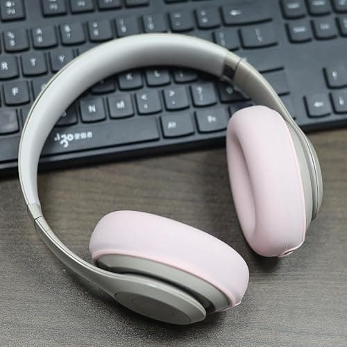 Adhiper Sweat Ear Covers for Beats Studio Pro Headphones, Silicone Headphone Case Covers for Beats Studio Pro Accessories, Washable & Sweat Proof Ear Pads Cover - Pink thumbnail 9