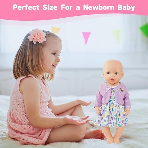 Aolso Baby Doll Clothes for 14-18 Inch/35-45 cm Dolls, 4-packs New Doll Clothes Outfits for Girls Birthday thumbnail 7