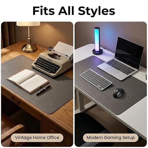 PIPRE Desk Mat, 22 x 30 cm, Premium Leather Mouse Mat, Non-Slip Table Mat, Desk Mat, Multifunctional Office Mousepad, Desk Accessories for Office and Home Office (Dunkelgrau) thumbnail 6